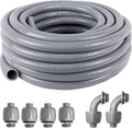 1-1/4in 25FT Liquid-Tight Conduit Kit - Flexible Waterproof Conduit