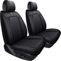 Front Seat Covers for Women Leather Waterproof Universal Fit - Black
