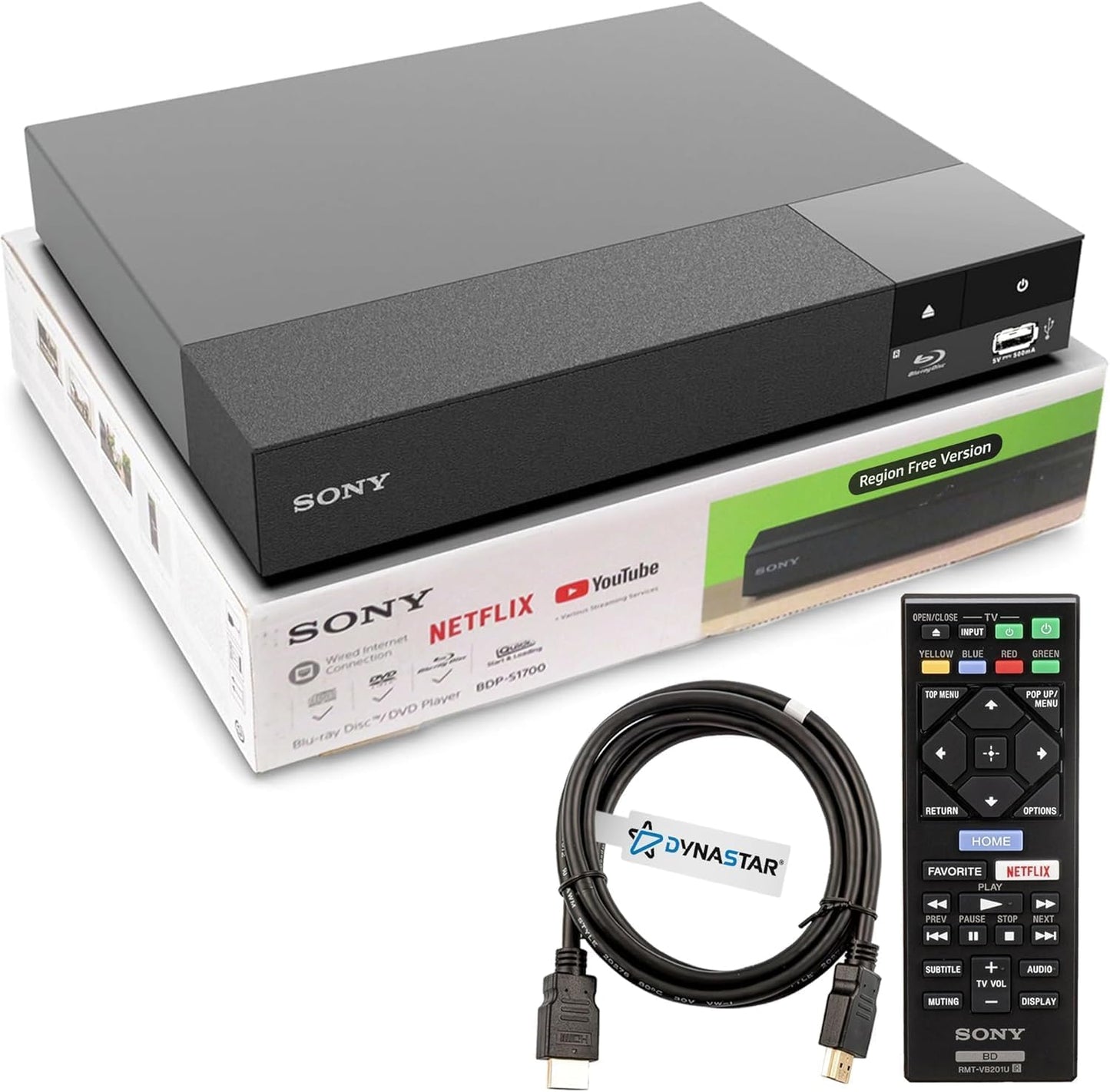 Region Free Blu-ray Player for All Regions with HDMI Bundle