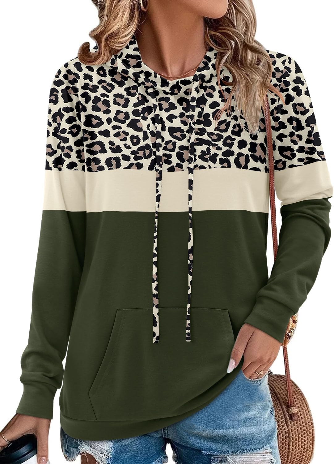 Stylish Angerella Camo Leopard Print Hoodies for Women