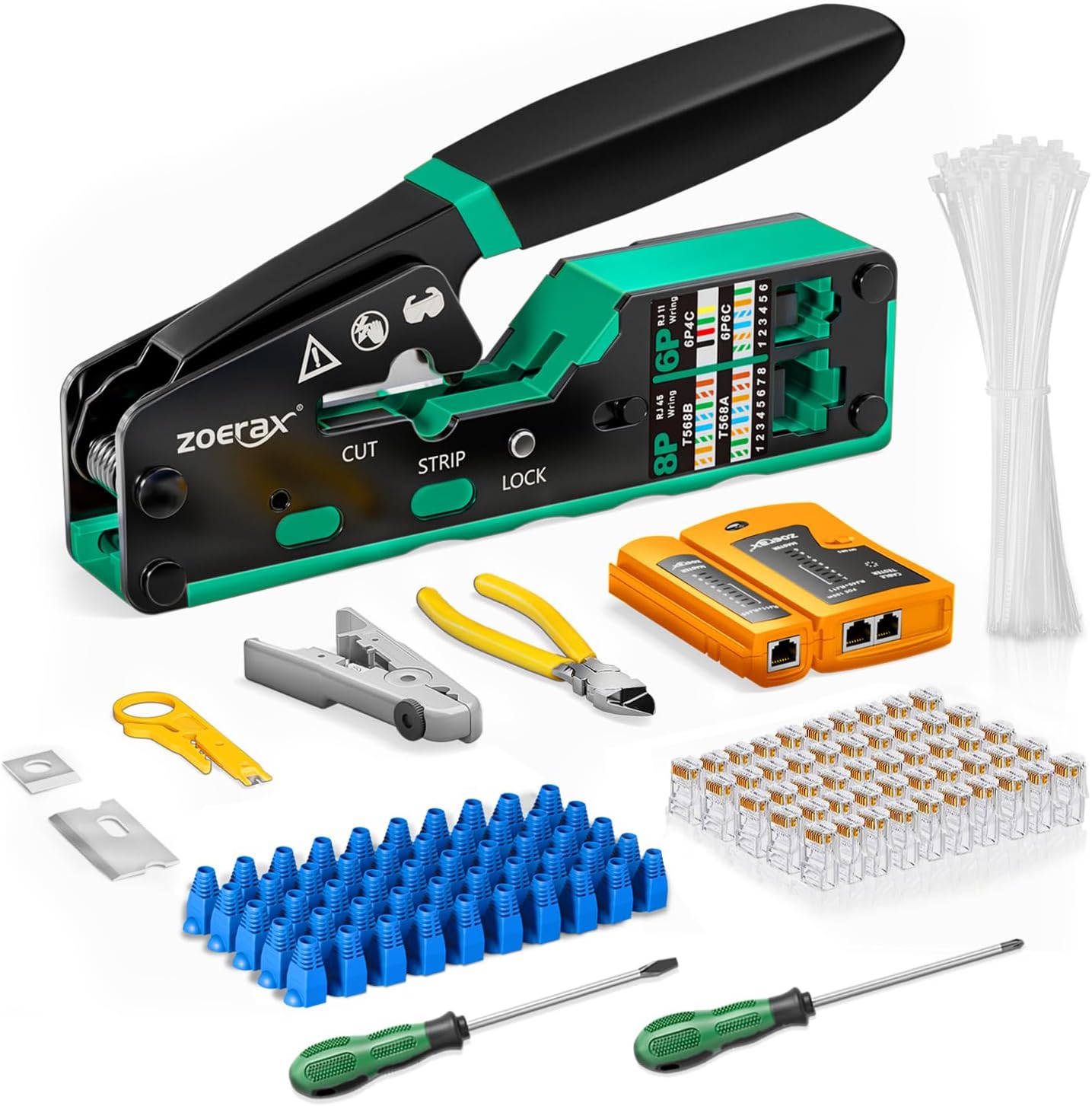 ZOERAX Ethernet Crimping Tool Kit for Network Cable Setup