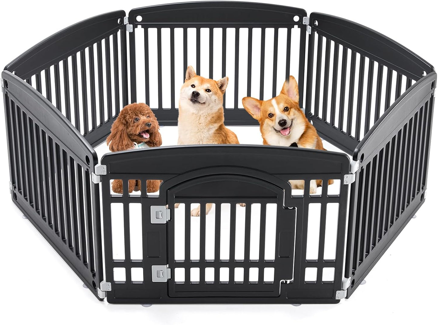 Expandable 6-Panel Dog Playpen for Medium Pets - Durable & Safe