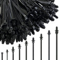 Push Mount Cable Zip Tie 260Pc Set - Heavy Duty Nylon Assortment
