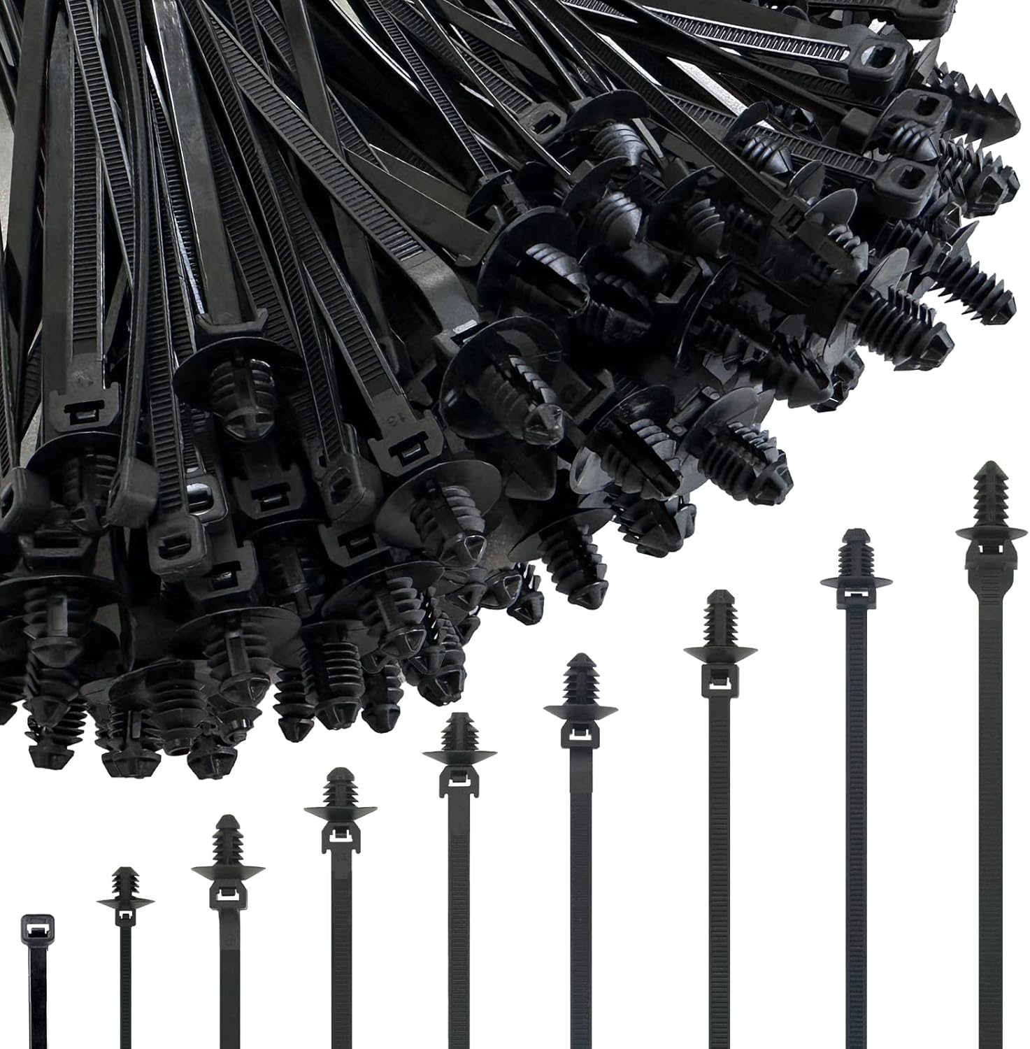 Nylon Self Locking Cable Zip Ties - Assorted Sizes, Heavy Duty & UV Resistant - Niteguy