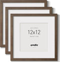 Yaetm Square 12x12 Picture Frame Brown Walnut - 3 Pack