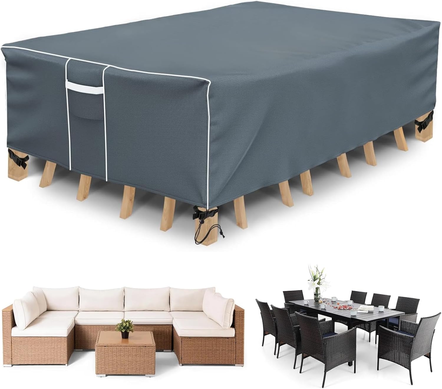 Gasadar Square Patio Heavy Duty Table Cover for Outdoor Use