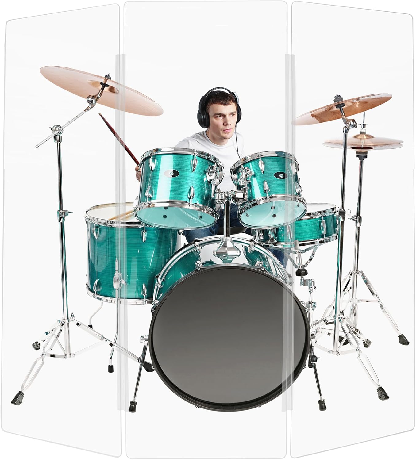 Premium 6ft Drum Shield with Plastic Hinges for Superior Sound Control