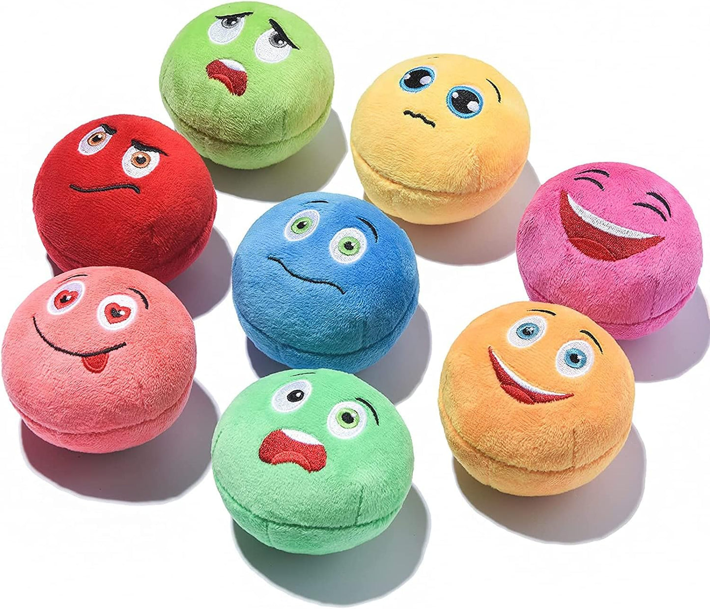 Squeaky Plush Balls [8 Pack] Interactive Fetch Fun