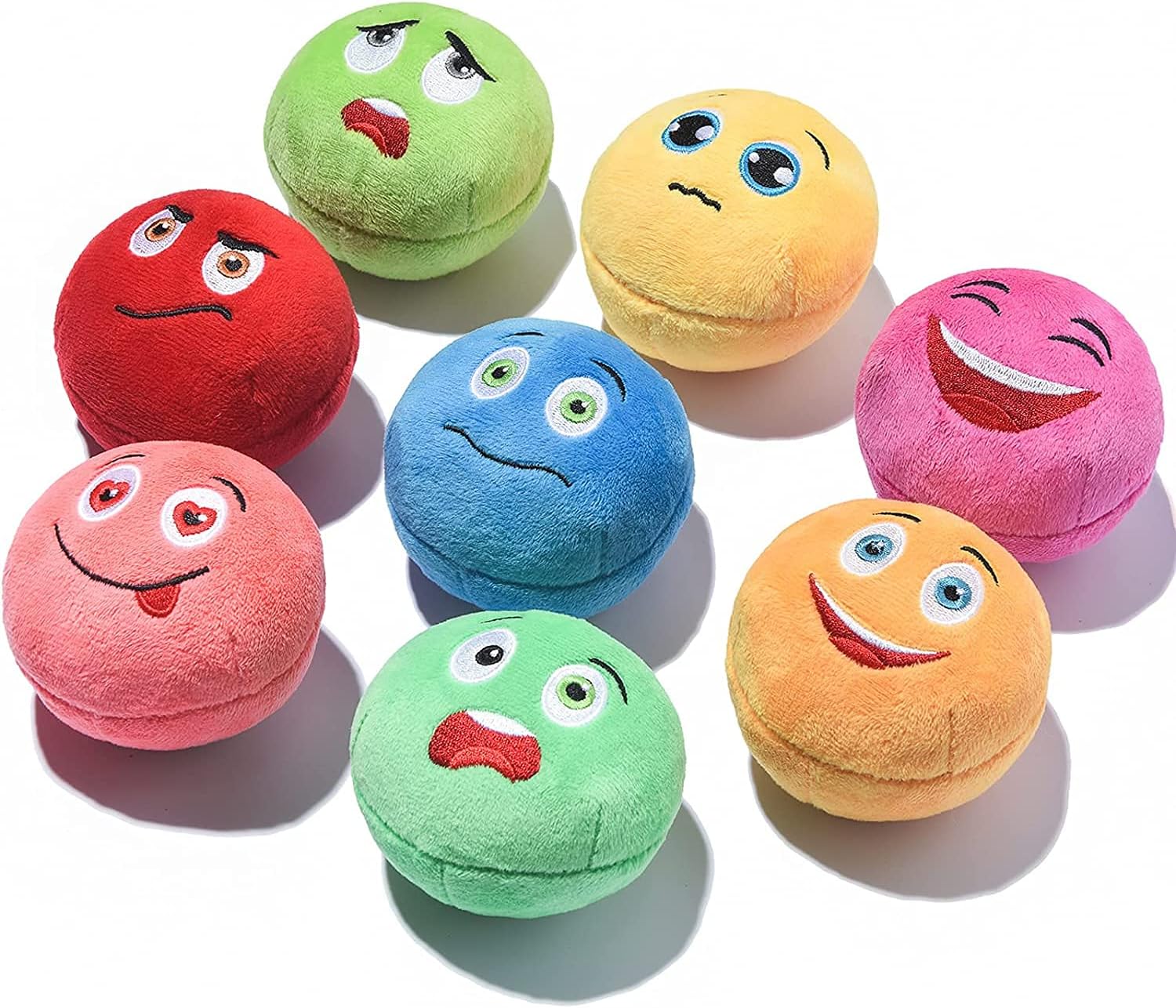 Squeaky Plush Balls [8 Pack] Interactive Fetch Fun