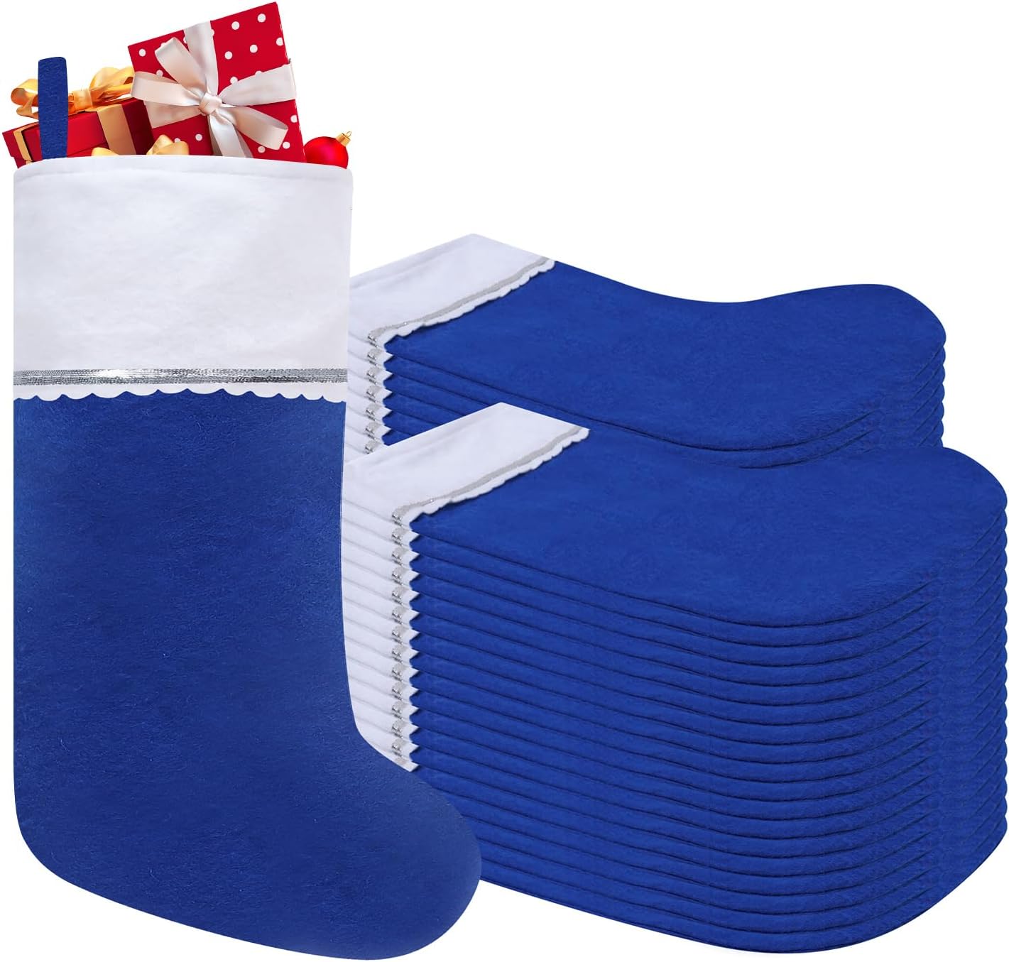 36 Pack Felt Christmas Stockings for Holiday Decorations