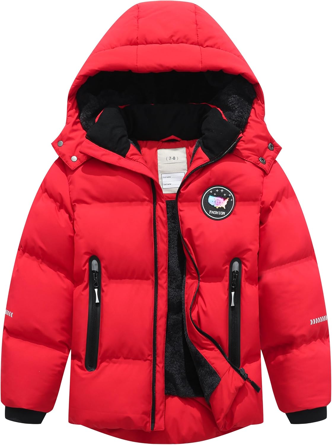 Kids Boy's Winter Coat Waterproof Fleece Lined Puffy Jacket