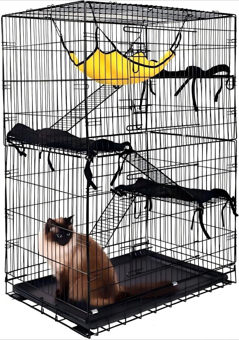 3-Tier Indoor Cat Cage with DIY Design for Cats and Pets