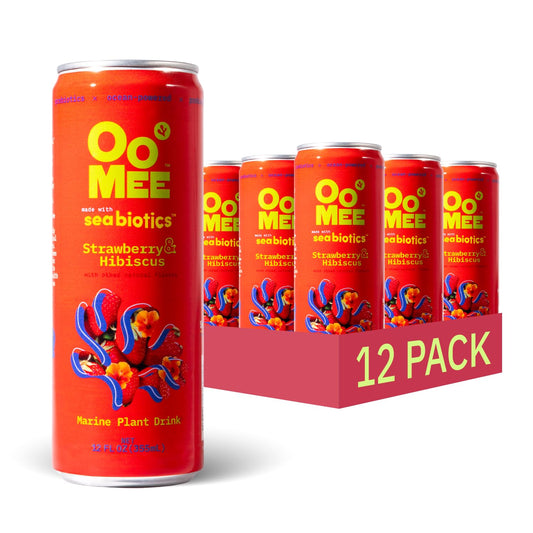 OoMee Prebiotic Drink for Digestive Health in Strawberry & Hibiscus