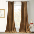 StangH Gold Brown Velvet Blackout Curtains 96