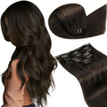 LaaVoo Clip in Hair Extensions Darkest Brown 16 in - Full Head