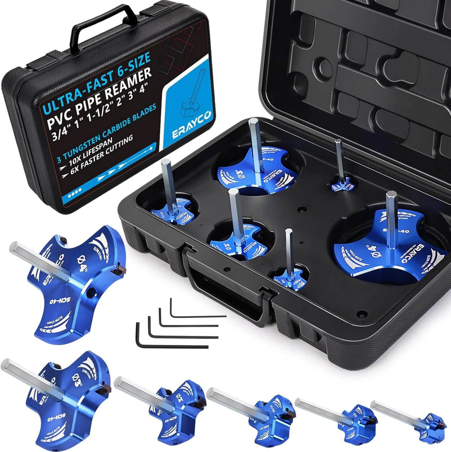 Triple Blade PVC Pipe Reamer Kit for Efficient Plumbing Tasks