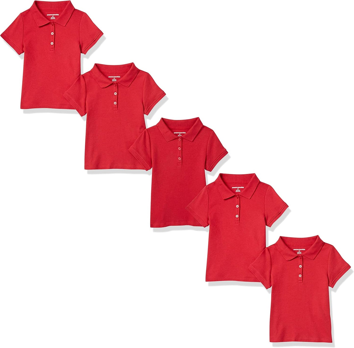 Classic Fit Girls Short-sleeve Interlock Polo Shirts for Uniforms