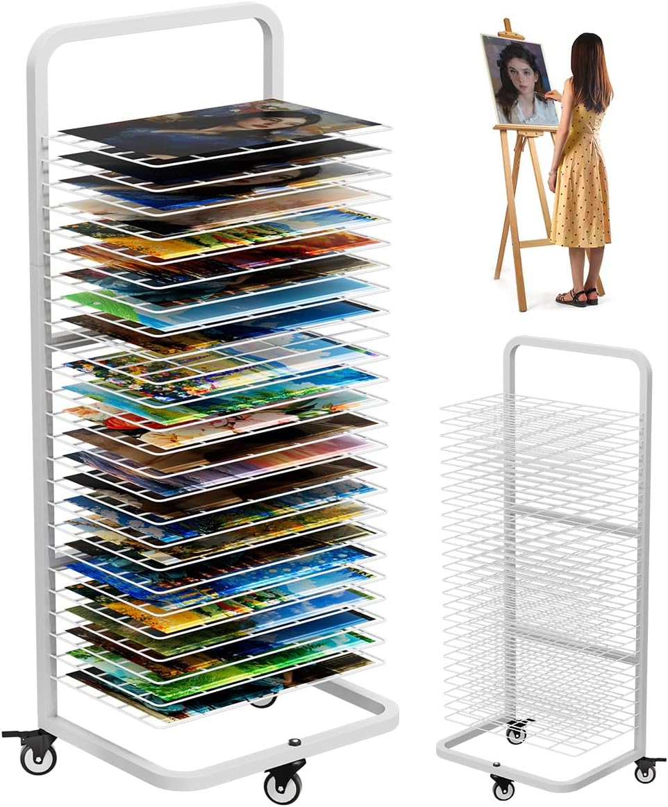 Art Drying Rack for Painting with 25 Removable Shelves