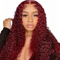 99j Burgundy Deep Wave Lace Front Wig 32in - Glueless Wear Fast