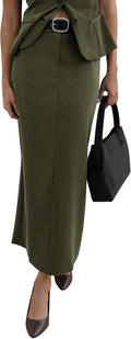 Women's Maxi Pencil Skirt High Waisted Slit - Office to Evening