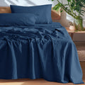 SONORO KATE 100% French Pure Linen Full Sheets - Breathable Comfort