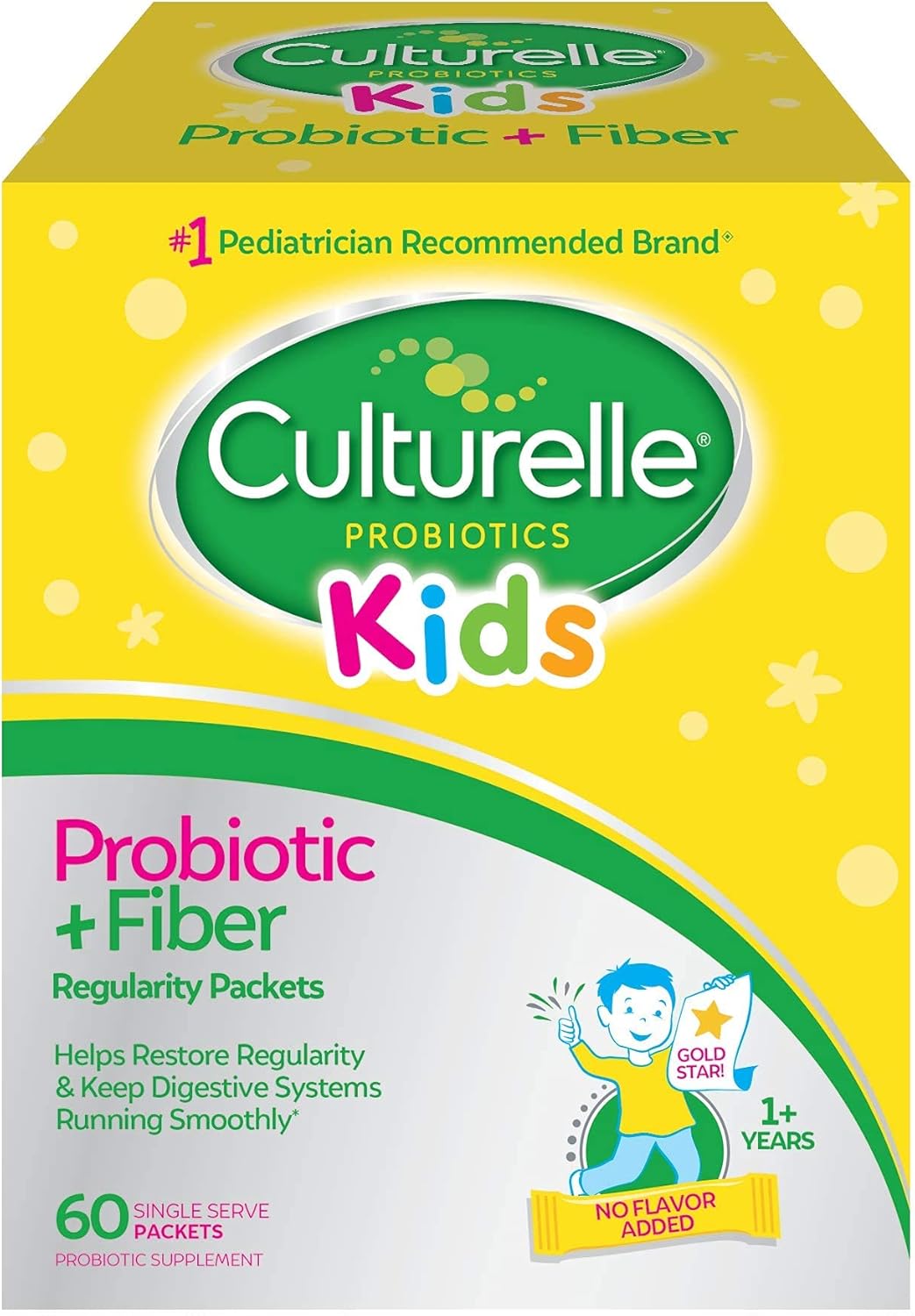Culturelle Kids Probiotic + Fiber Packets for Digestive Health