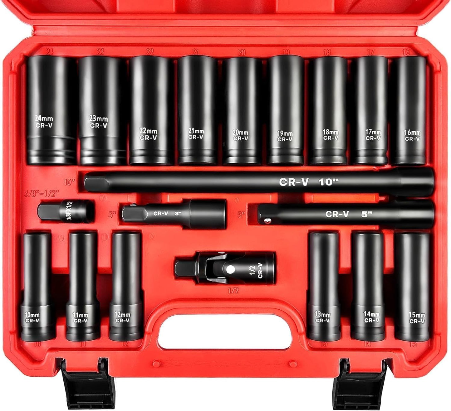 1/2-Inch Drive Deep Impact Socket Set for Versatile Use