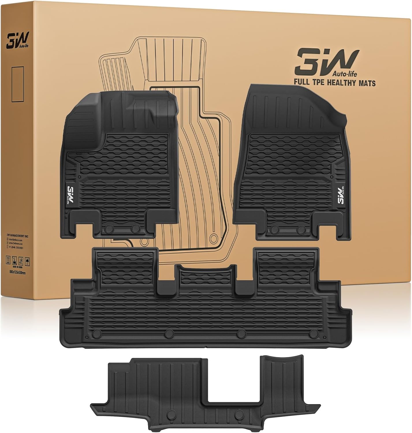 3W Floor Mats for Nissan Pathfinder 2022-2025 - All Weather Protection