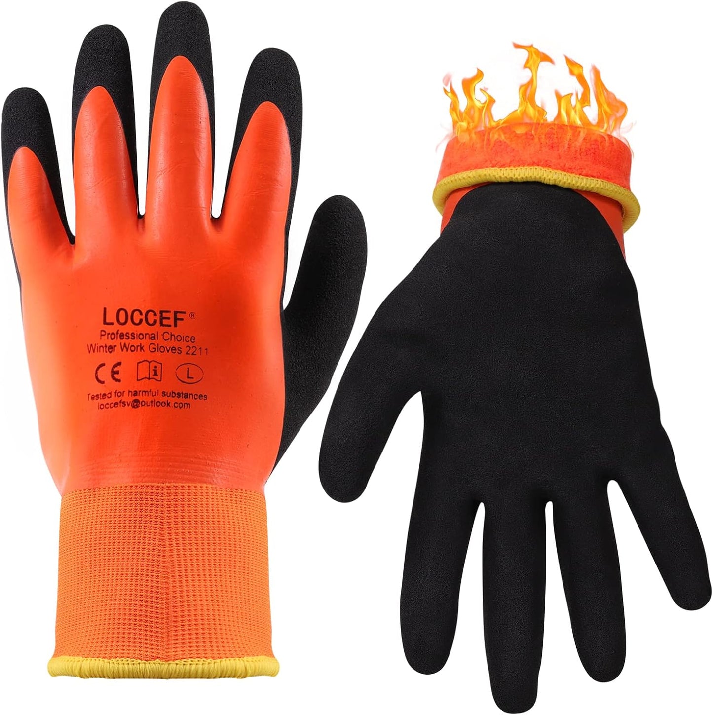 Waterproof Thermal Winter Gloves with Super Grip - LOCCEF