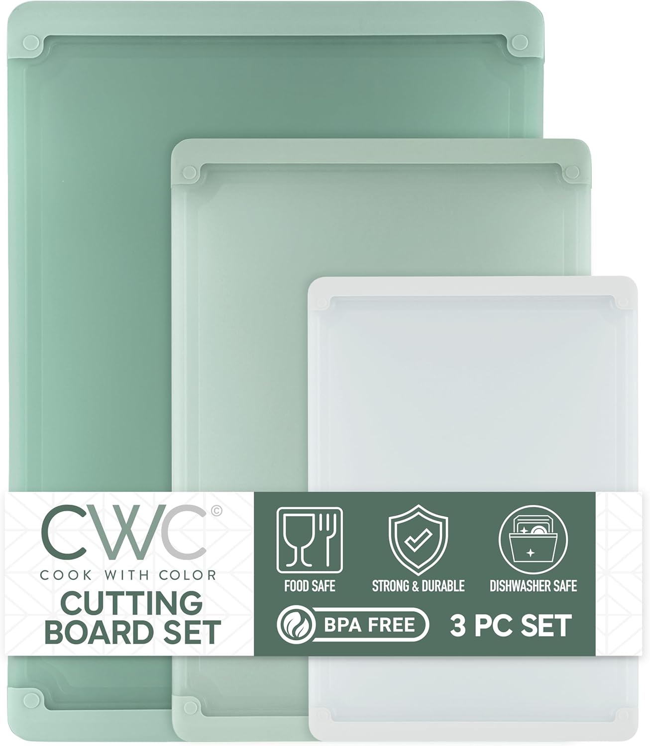 Extra Large Cutting Board Set with Non-Slip Edges for Cooking