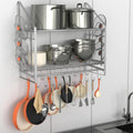 28 Inch Pot Rack Wall Mounted 2-Tier Pots and Pans Organizer - Heavy