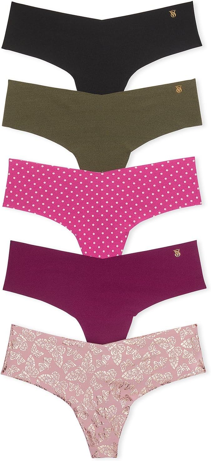 Victoria's Secret Women's No Show Thong Underwear Multi Pack