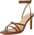 Brown Strappy Kitten Heels for Women - Elegant Ankle Strap Heels