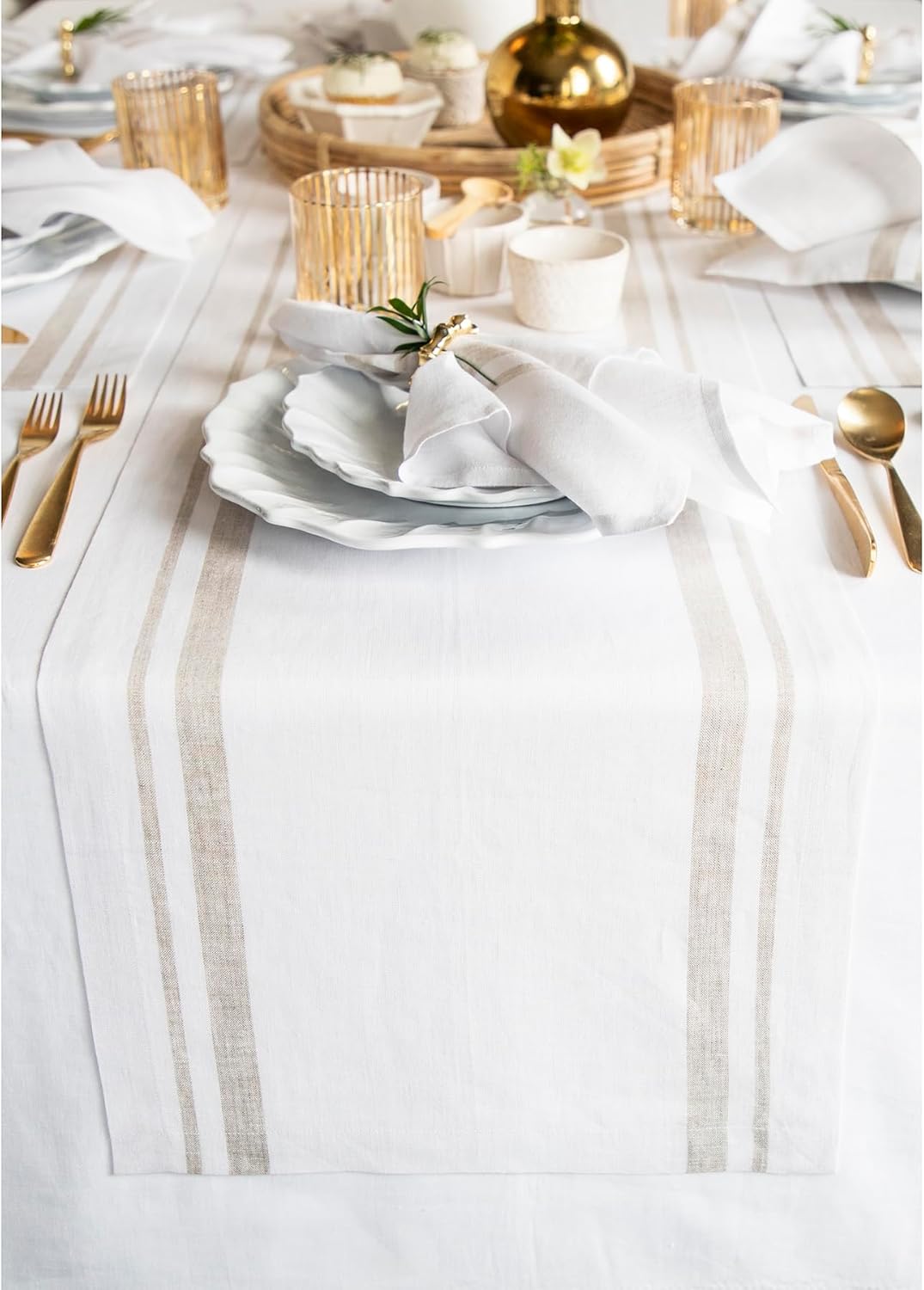 Elegant 100% Pure Linen Table Runner for Stylish Dining Decor