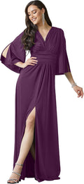 Womens Long Bridesmaid Purple Maxi Dress Gown - Flattering Fit