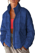 Womens Quilted Puffer Jacket Zip Up - Lightweight Padded Coat