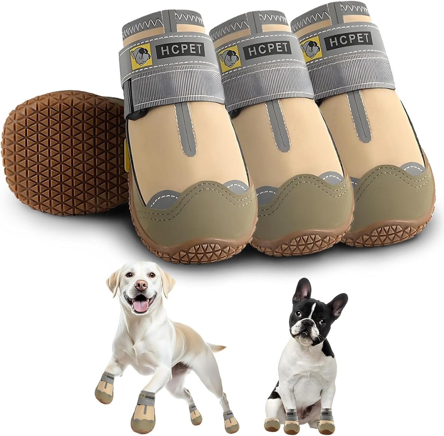 Hcpet Dog Shoes for Large Dogs - Waterproof Anti-Slip Booties