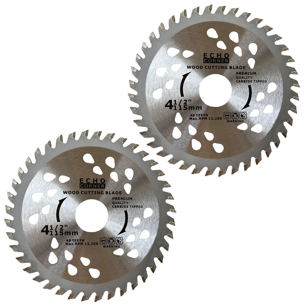 Echo Corner 2-Pack Angle Grinder Wood Cutting Blades - Fast Fine Cut for Wood & Plastic!