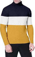 Mens Slim Fit Turtleneck Sweater - Casual Twist Pattern Pullover