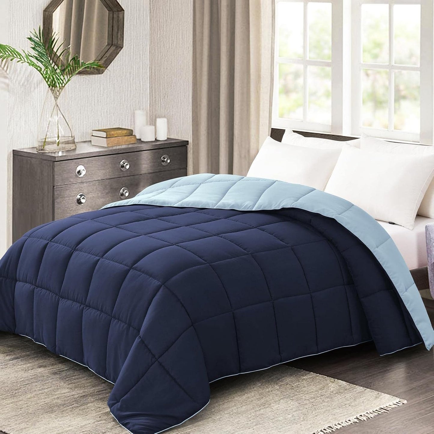 Comforters Queen Size - Lightweight Reversible Bedding Insert