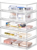 5 Pack Makeup Organizer Stackable Undersink Drawer Organizer - Clear