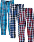 MoFiz Men's Pajama Pants Ultra Lightweight 3-Pack - Soft Cotton Sleep