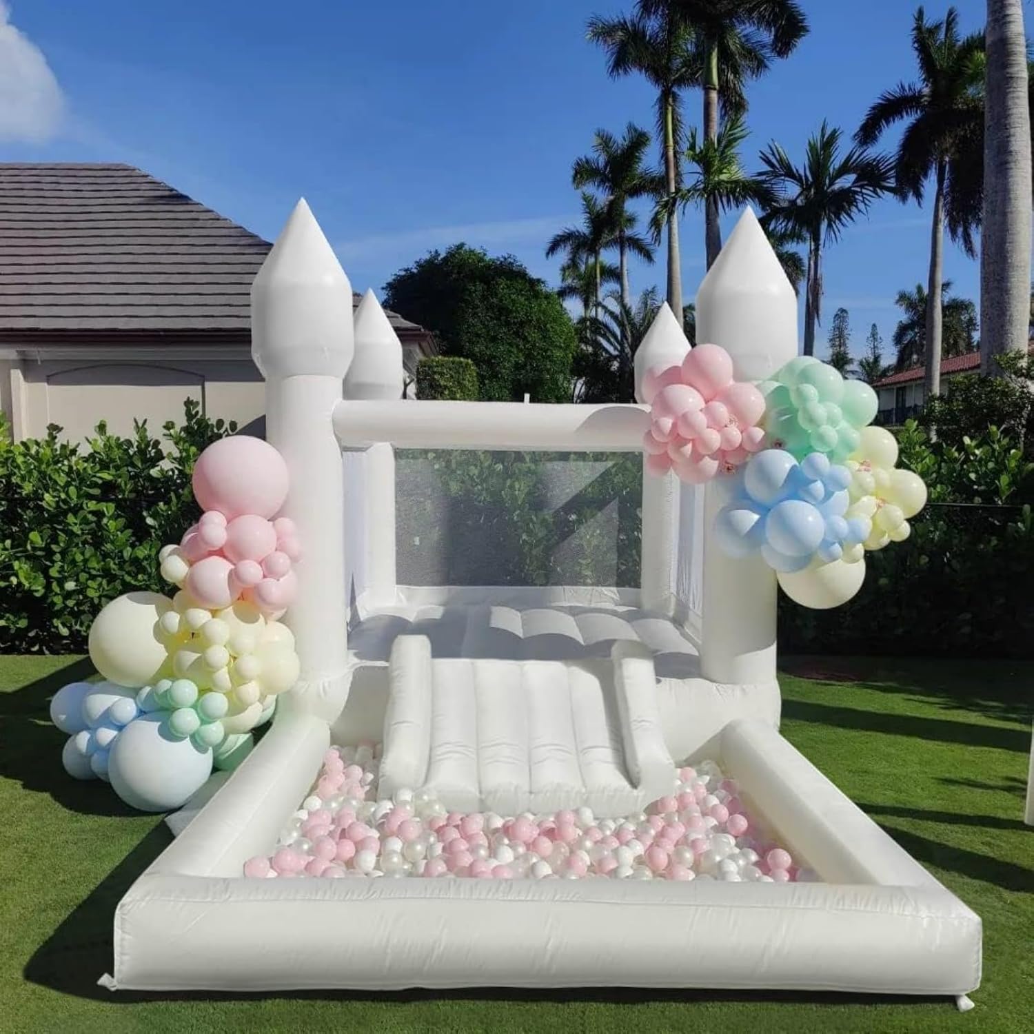 Inflatable White Bounce House for Kids - Fun and Durable Joy-Room