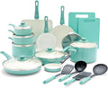 GreenLife Soft Grip 23 Piece Kitchen Cookware Set for Healthy Cooking
