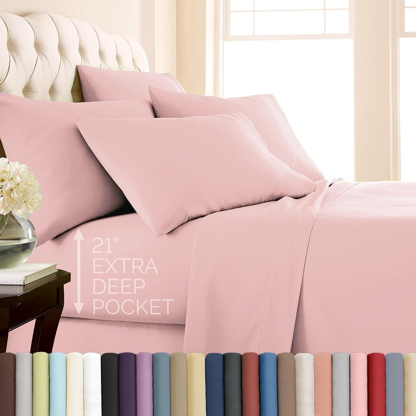Luxurious 6-Piece Queen Sheet Set with 21-Inch Deep Pockets