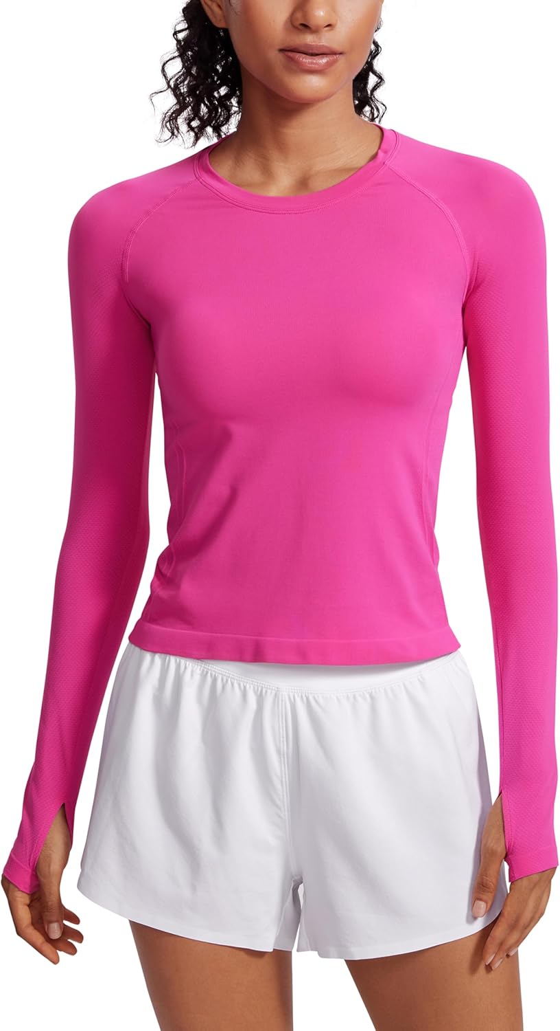 Quick Dry Seamless Long Sleeve Gym Shirt by CRZ YOGA