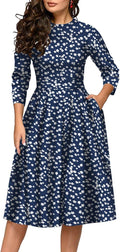Simple Flavor Women's Floral Vintage Midi Evening Dress - Flattering