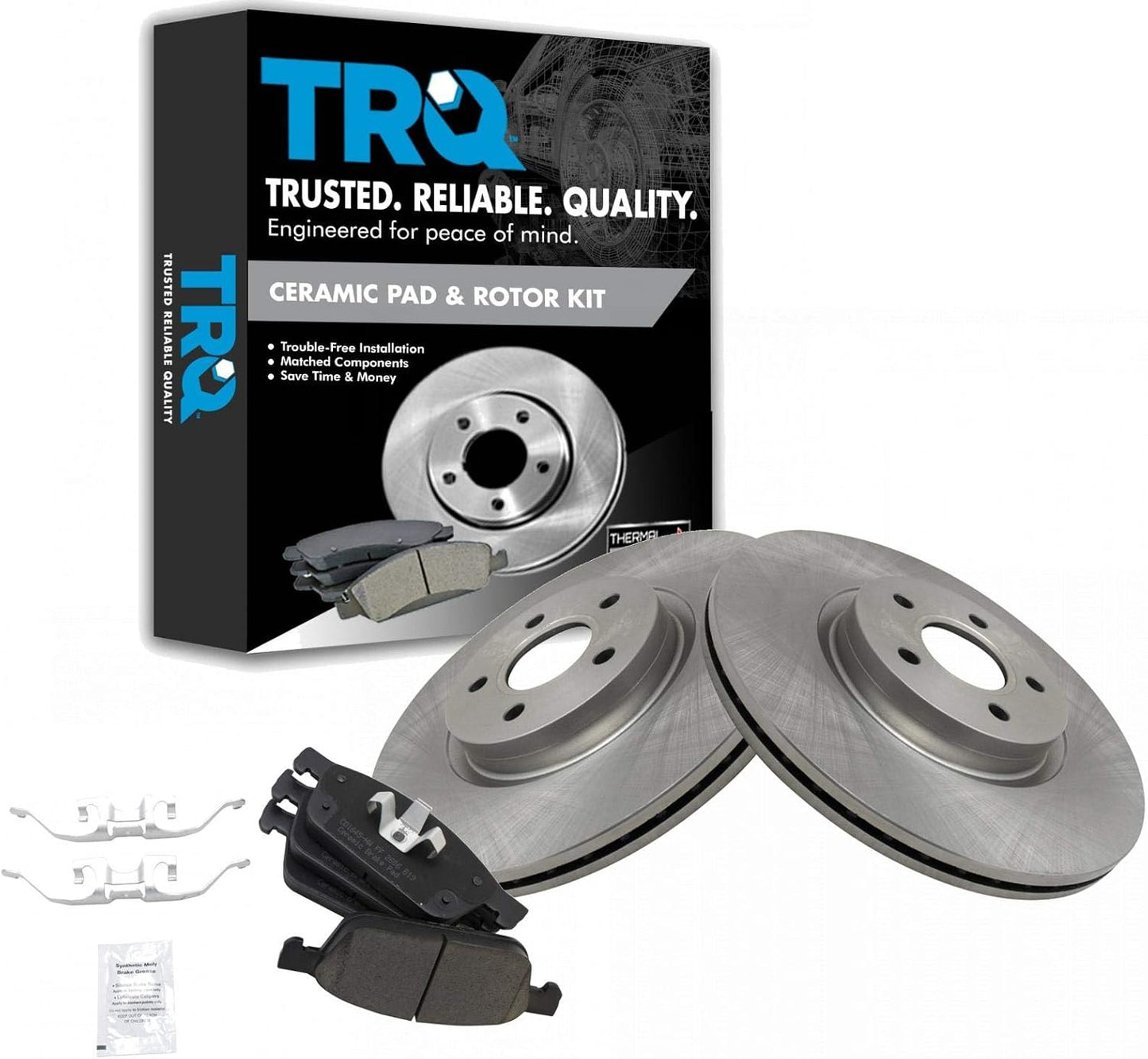 TRQ Front Brake Pad & Rotor Kit for 2013-2018 Ford Escape
