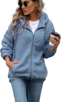 Womens Fleece Jacket Fall Winter Full Zip Sherpa Coat (Style LVJW)
