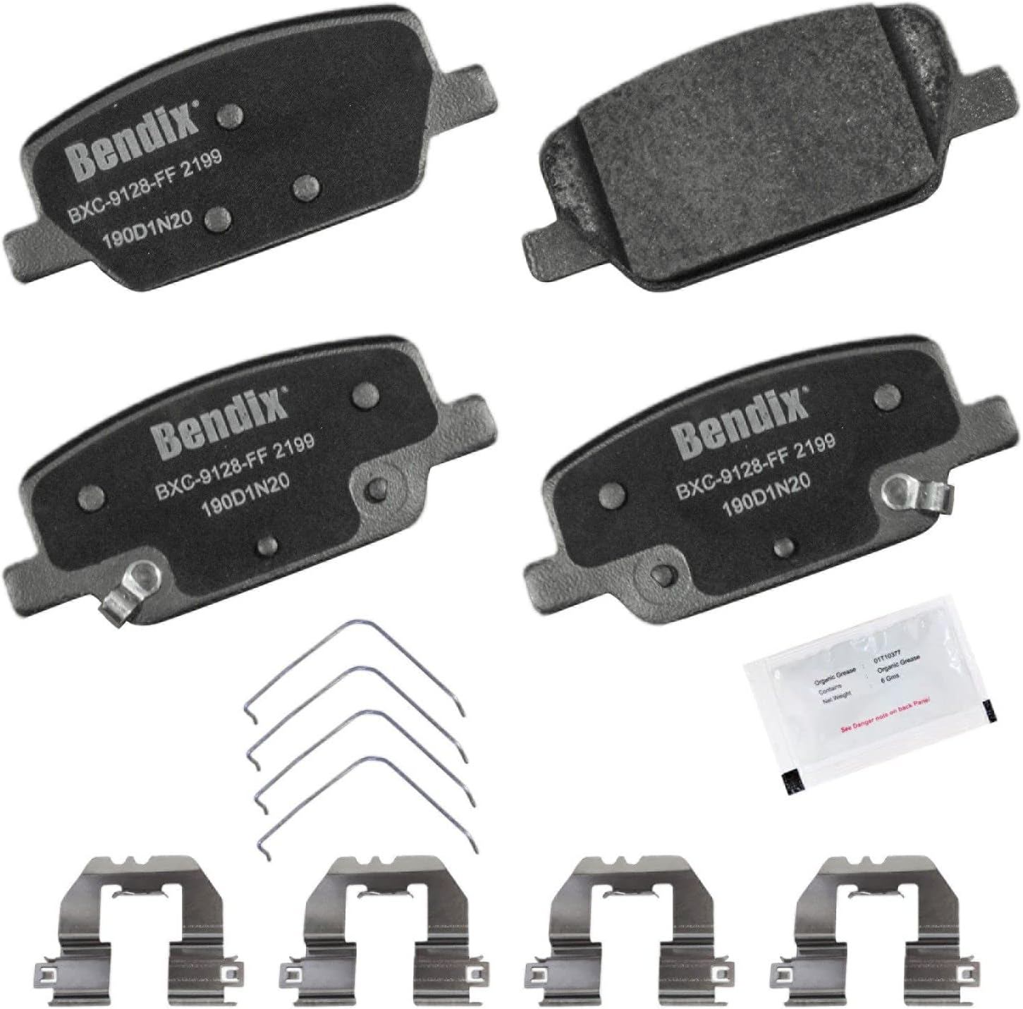 Bendix Priority1 CFC2199 Ceramic Rear Brake Pads for Hyundai